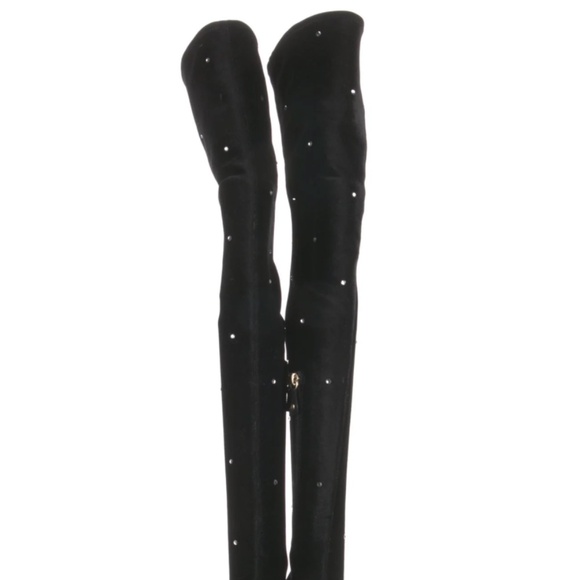 CHARLOTTE OLYMPIA Velvet Crystal Embellishments Boots Women's Size: 5 | IT 35 - Picture 7 of 7